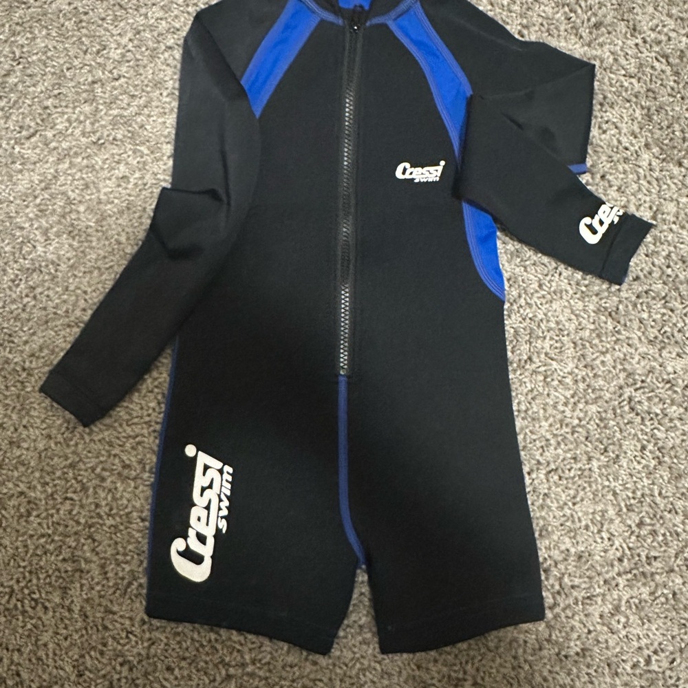 Kids Cressi Swim Wetsuit - Black and Blue